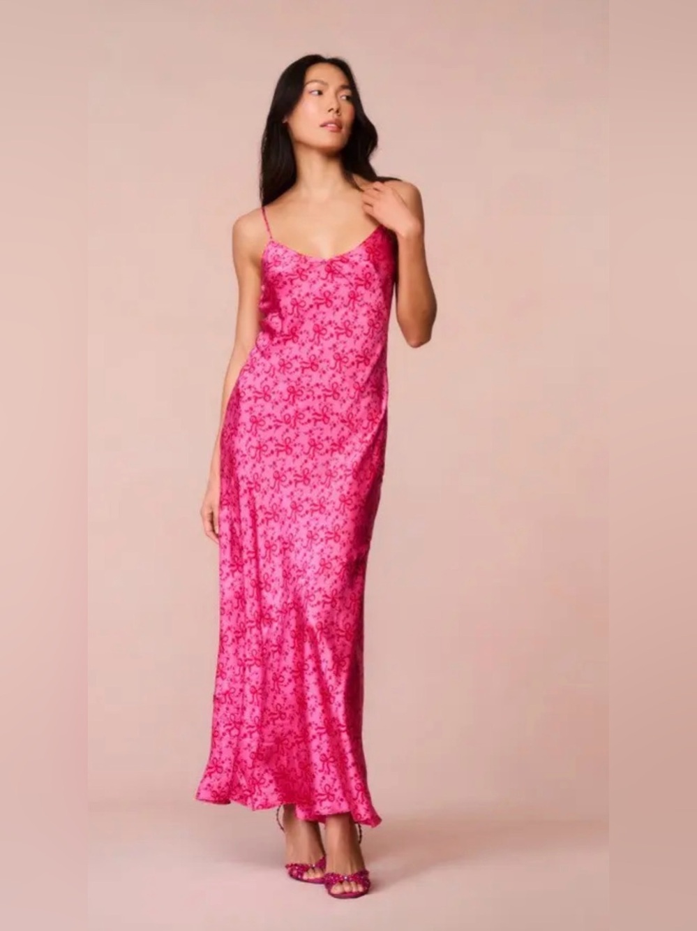Love Shack Fancy Azalea Silk Maxi Dress